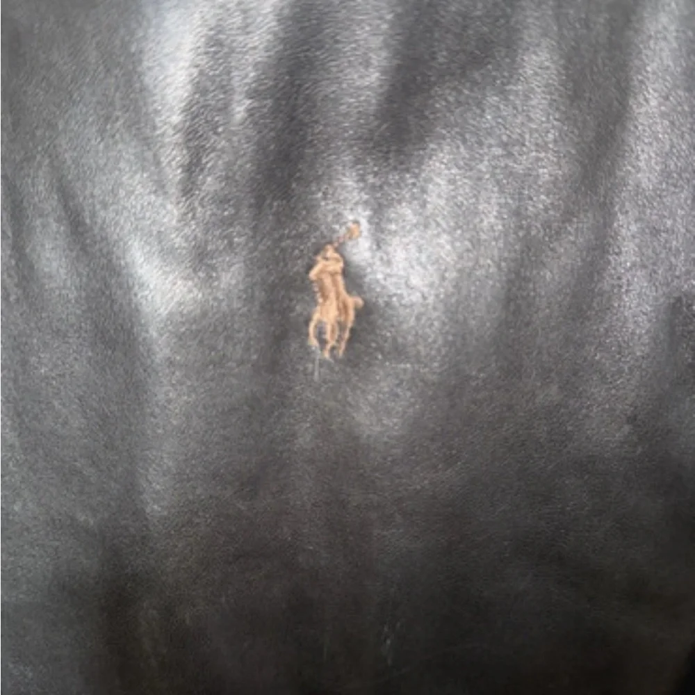 Ralph Lauren Black Leather Bomber Jacket - Picture 3 of 5